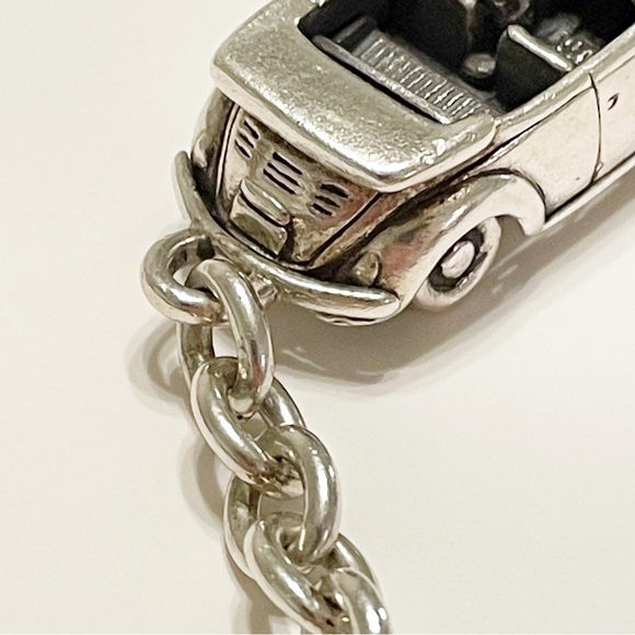 RARE solid 925 sterling silver VW convertible car keychain - Picture 4 of 12